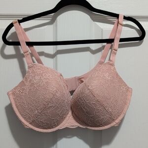 Lace Underwire Bra in Blush Pink